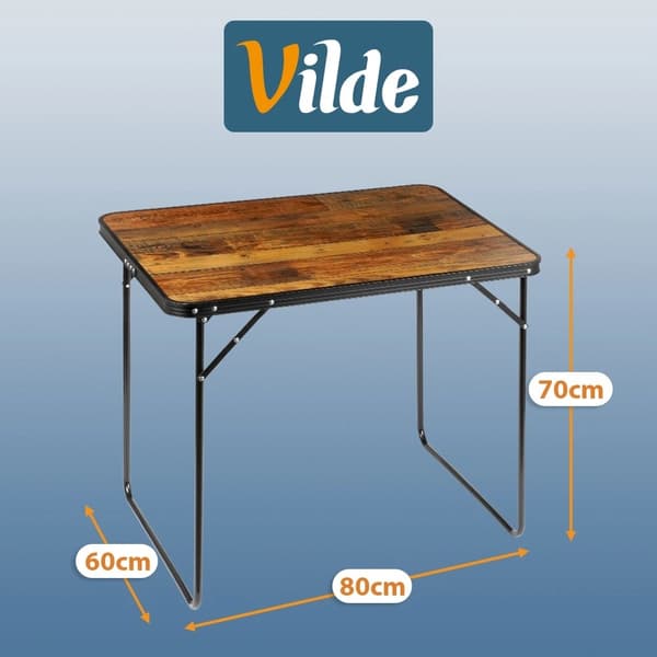 Hopfällbart campingbord i aluminium 80x60x70 cm