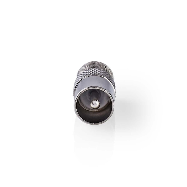 Satellit & Antenne adapter | IEC (Coax) Han | F Hun | Nikkelplateret | 75 Ohm | Lige | Metal | Sølv | 1 stk. | Box