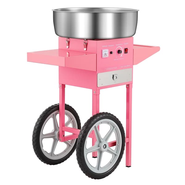 Elektrisk sockervaddsmaskin med vagn, 1000W, rosa