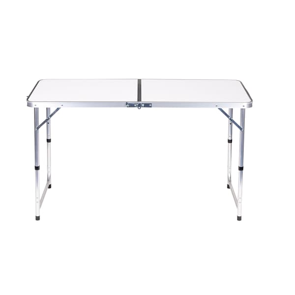 Turistbord foldbart campingbord hvid plade 120 x 60 cm