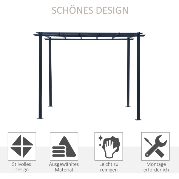 Rose Pavilion Stable Plant Arch Säleikönä, Puutarhapaviljonki, Säänkestävä, Metalli, Musta, 2,97X2,95X2,3M