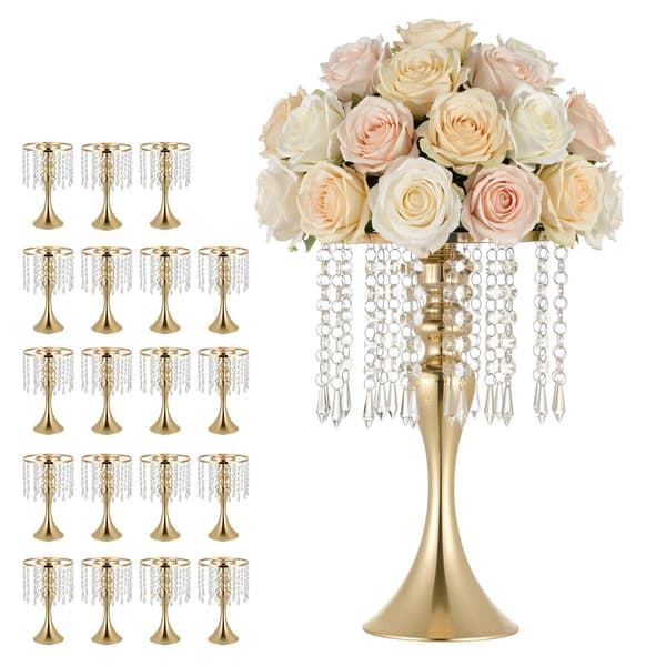 Bröllopsblomvasset, 20-pack 33,5 cm guldkristall