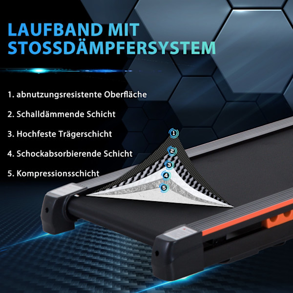 Elektrisk Løbebånd Med Lcd-Display, Foldbar Fitnessmaskine, 1-6 Km/T, Stål, Sort, 105 X 56 X 108,5 Cm