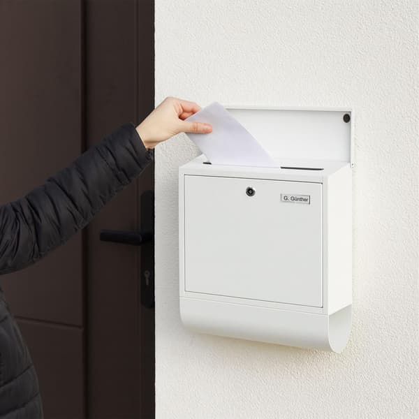 Postkasse med avisholder – Metal, mat finish