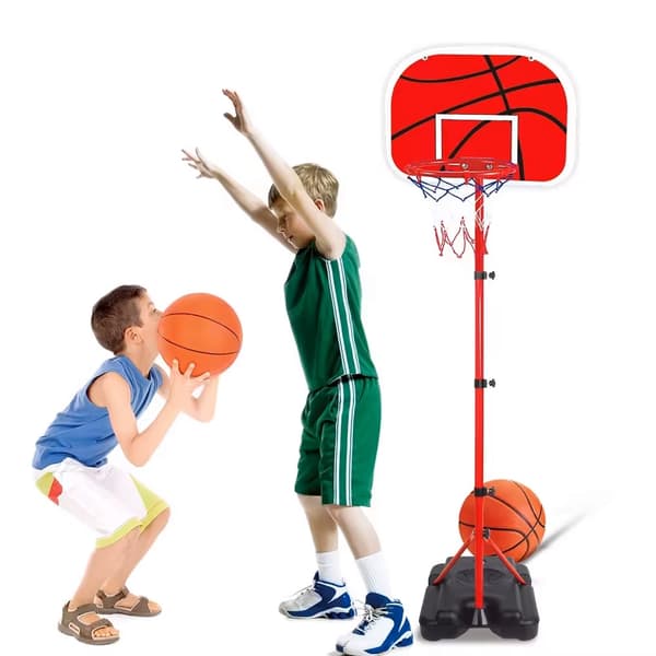 Barnbasketkorg, justerbar höjd, bollpump