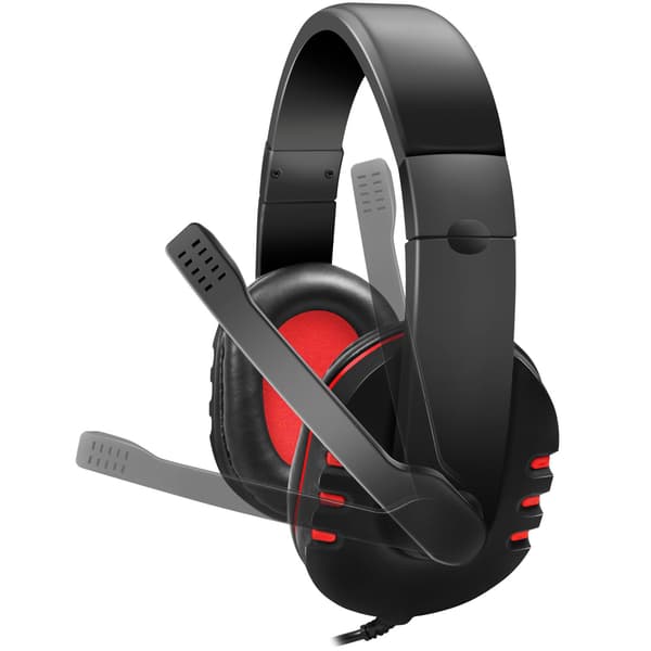 USB Gaming Headset med Fleksibel Mikrofon, Sort/Rød