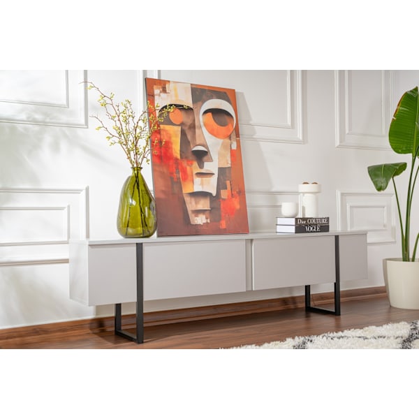 TV Stand Serenity - Grå, Sort