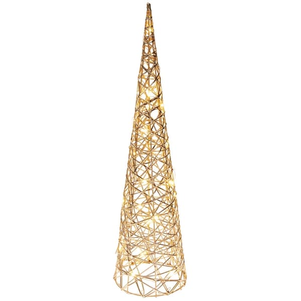 LED-julgran med kon, guld, 60 cm, timerfunktion