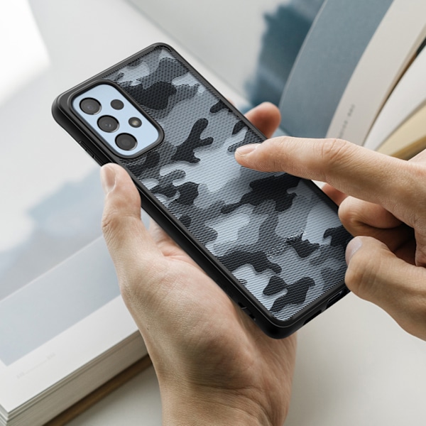 Kotelon kansi geelikehyksellä Galaxy A73 Fusion Matte musta