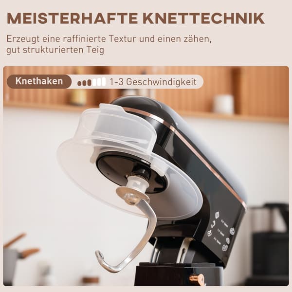 Stativmixer, 6 hastigheder, 5,5L rustfri skål, sort