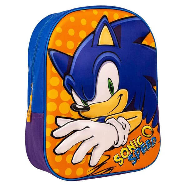 3D Sonic The Hedgehog rygsæk, 31 cm størrelse