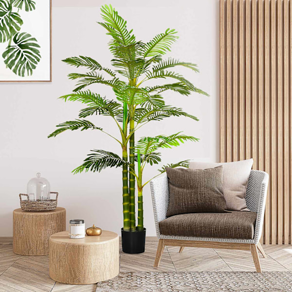 Kunstig Palme 190 cm Kunstig Plante, Kunstige Plastplanter i Pot Kunstig Palme, Falsk Plante til Stue Soveværelse Kontorhave Moderne Dekoration Gave