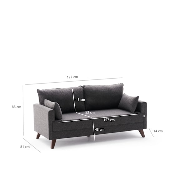 2-Sæder Sofa Bella Sofa Til 2 Pr - Antracit