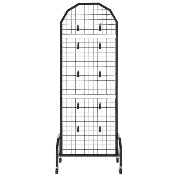 Väggpaneler med rutnät, 2-pack, 600 x 1640 mm, hjul, 20 krokar