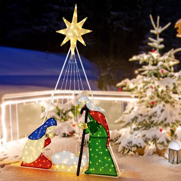 Forbelyst krybbespilsæt, 180 cm, 240 LED, 6 tilstande