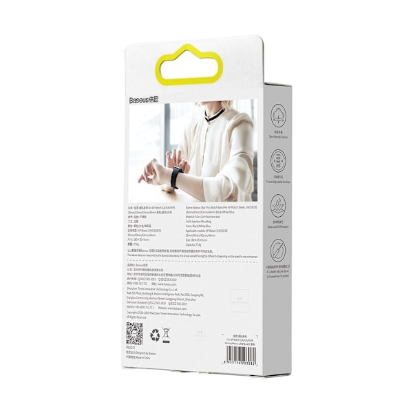 Rembåndsarmbånd til Apple Watch 3/4/5/6/SE 38-40 mm Slip-Thru Sort