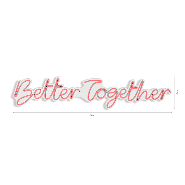Koristeellinen muovinen led-valaistus Better Together - vaaleanpunainen