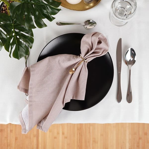 Sæt med 4 elegante servietringe i guld, luksuriøs borddækning