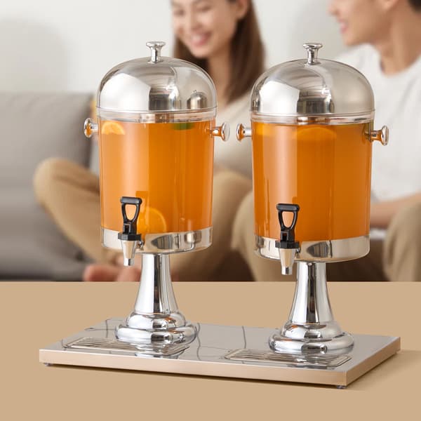 Dobbelt drikkevaredispenser 8L x2, tap, iskammer