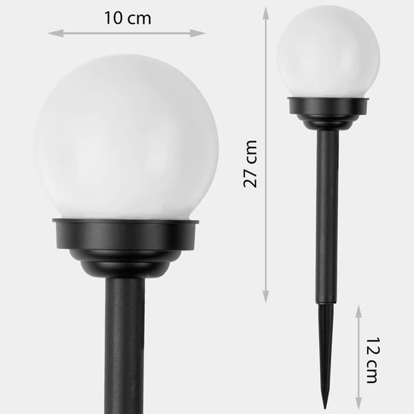 Solcellslampa, vit kula, 4 st Ilumen LS-102