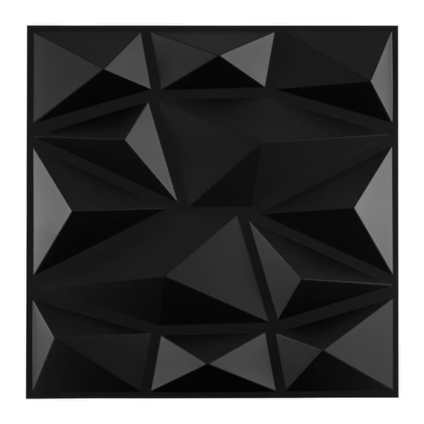 3D-väggpaneler, svart PVC, 50-pack, 30x30 cm, 4,5 m² täckning