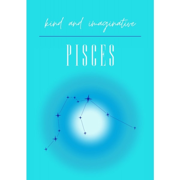 Pisces Zodiac Print Art - 21x30 cm