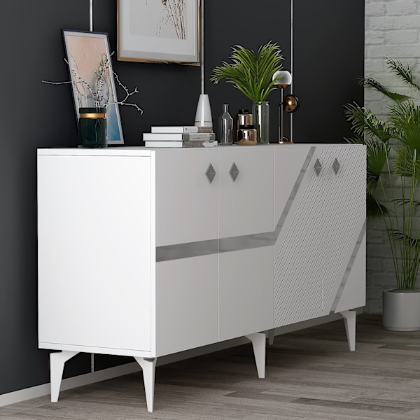 Konsol Iris - Hvid, Sølv