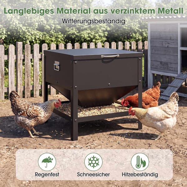 Stor kapacitet sort kyllingefoderautomat, galvaniseret metal