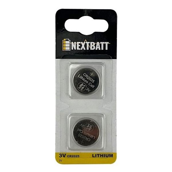 NextBatt Knapcellebatteri CR2025, 3V - 2-pak