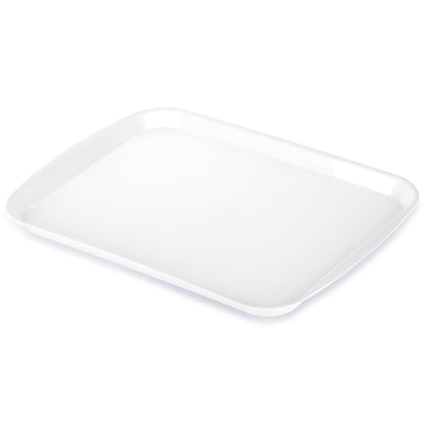 Vit serveringsbricka i plast 35,5x27 cm