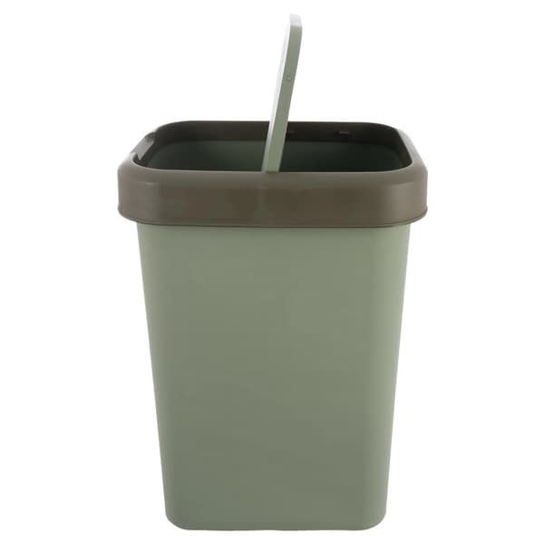 Papperskorg, grön plast, 25 liters kapacitet, tippbart lock