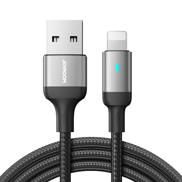 Kaapelikaapeli iPhone A10 -sarjan USB:lle - Lightning 2.4A 1.2m musta