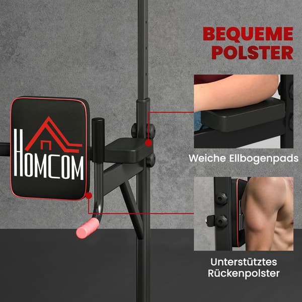 Justerbart krafttorn med pull-up-stång och dipstation