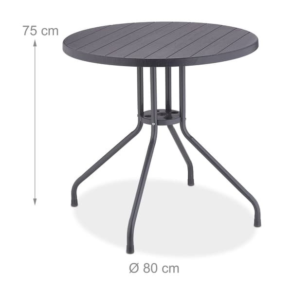 Trädgårdsbord i grått trälook