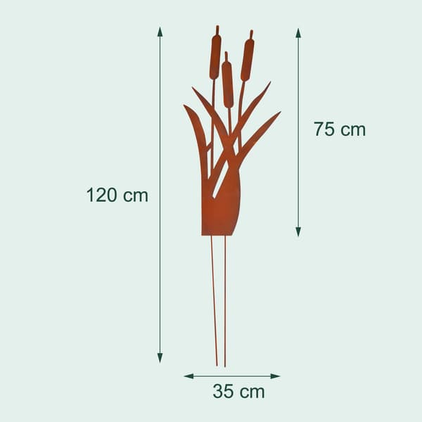 Reed Garden Stake – Rustik rust patina udendørs indretning