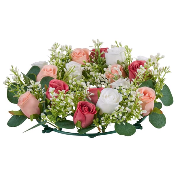 Set med konstgjorda rosor, 33 cm, rosa vit, 10-pack