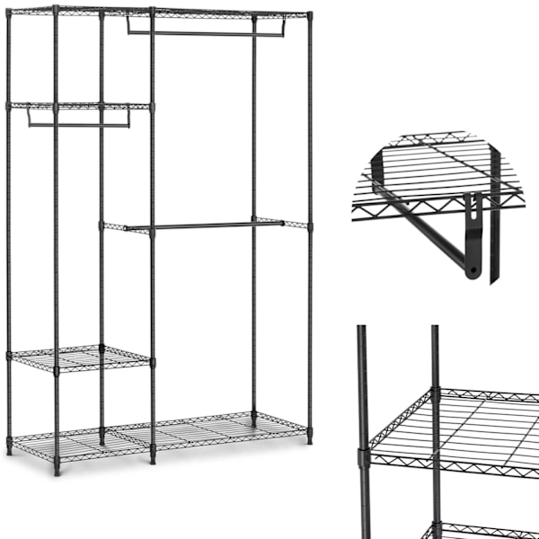 Tøjstativ til omklædningsrum omklædningsrum 4 hylder 3 bøjler 119 x 45 x 179,5 cm op til 270 kg