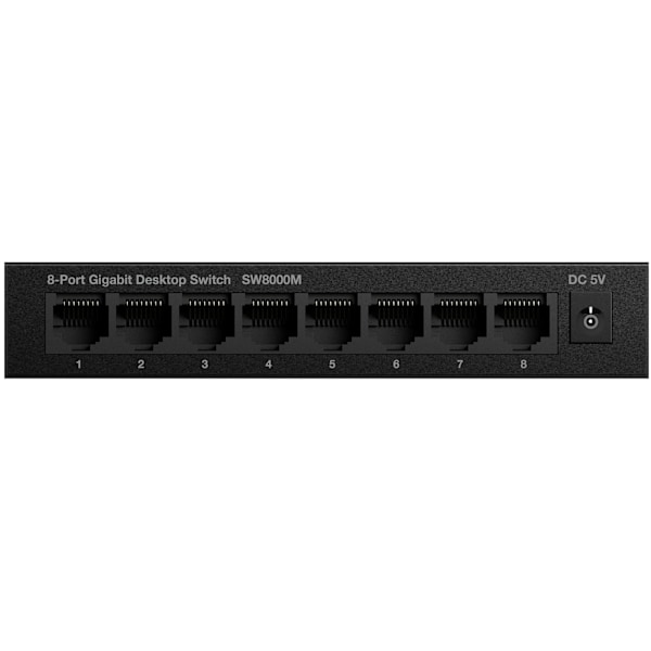 8-porttinen Gigabit-kytkin Metal Black