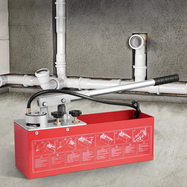 Hydrostatisk testpump, 25 bar, dubbelventil, 10 liters tank