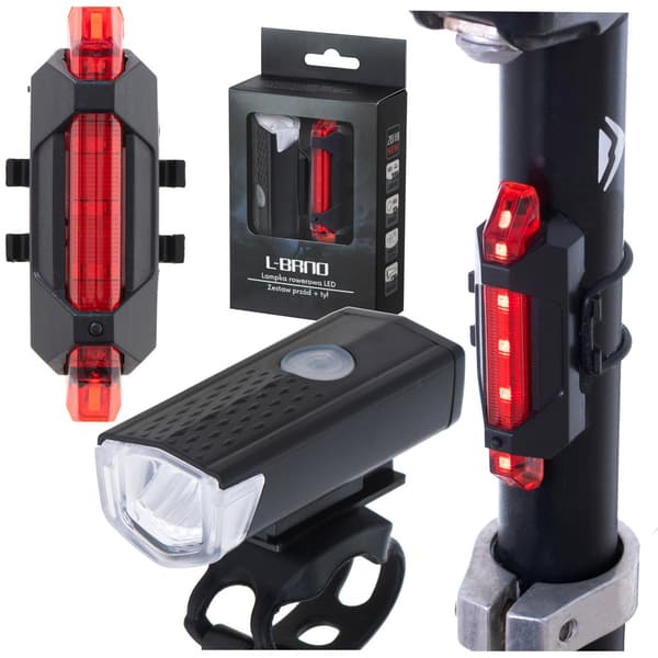LED cykellygte bag-front sæt USB