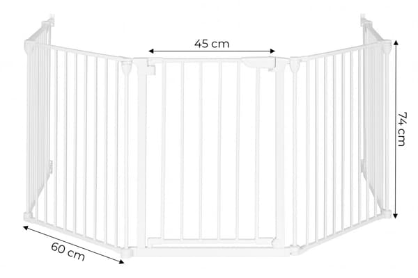 Safety Gate lekhage för barn och husdjur – 5 paneler, 60 cm, metall
