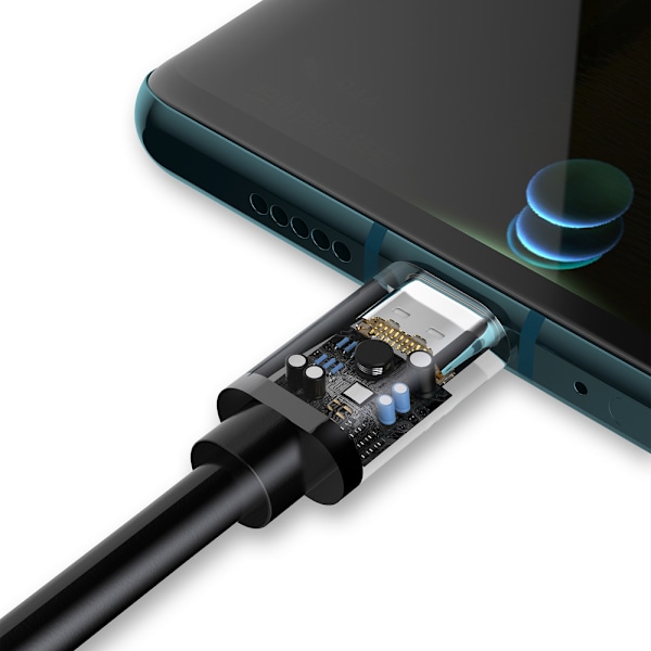 USB - USB Type C Super Fast Charge -kaapeli, 1 m, musta