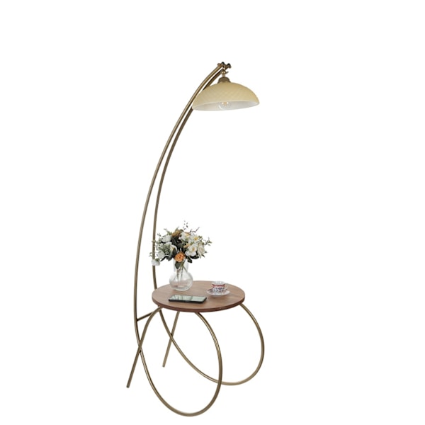 Golvlampa Güler Eskitme Lambader Sarıkız Camlı