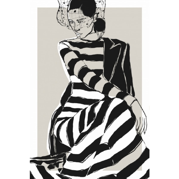 Striped Dress - 21x30 cm