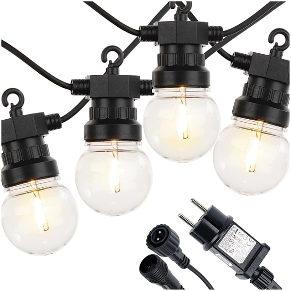 LED haveguirlande 9,5 m 20 stk.