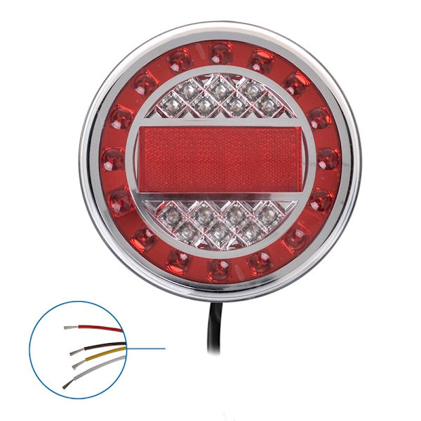 Takavalo 12/24V 4 toimintoa 125mm LED läpipainopakkauksessa