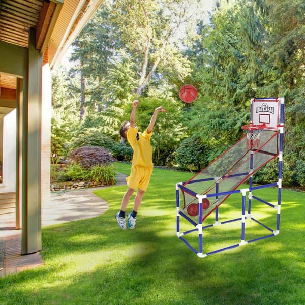 Bärbart basket arkadspel med 2 bollar och pump
