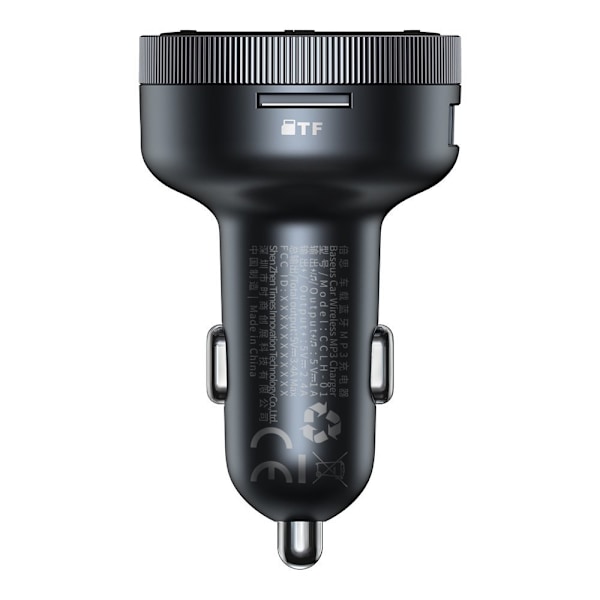 FM-sender, MP3-afspiller, LED-biloplader 2x USB Bluetooth, sort