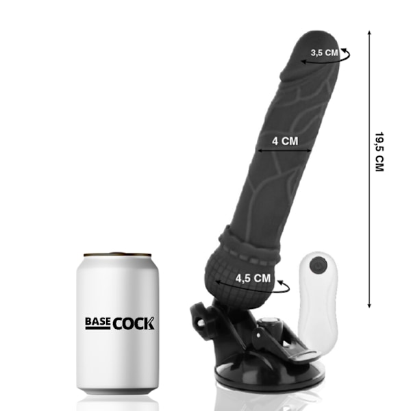 Basecock - Realistisk Vibratorfjärrkontroll Svart 19,5 Cm -O- 4 Cm