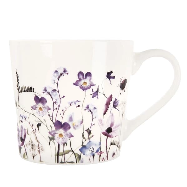 Porslinsmugg med blommönster, 430 ml kapacitet